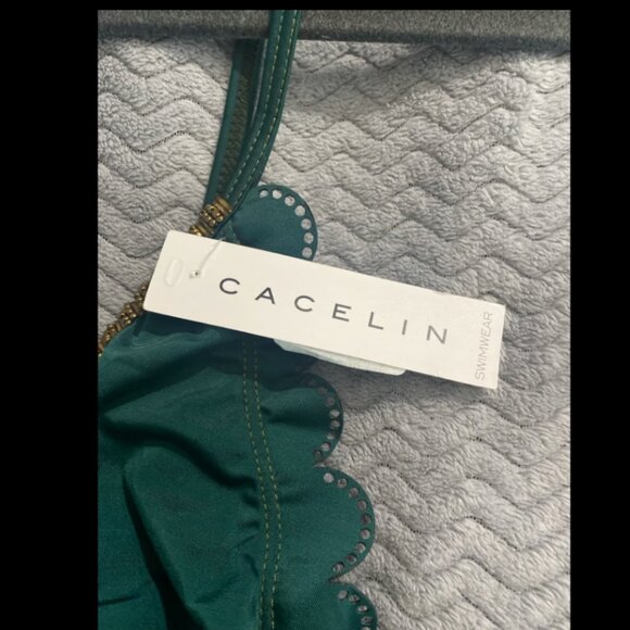 Size Medium/M Cacelin one piece green and tropical themed swimsuit - Picture 8 of 8